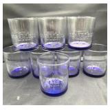 Tequila Corralejo cobalt blue rocks glasses,