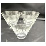 Kahlua Martini Glasses etched Kahlï¿½a Logo