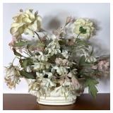 Haeger Ceramic Planter with Faux Flowers