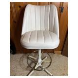 White Vinyl Swivel Bar Stool
