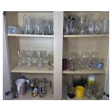 Drinkware Cabinet Lot w/ Cups, Snifters, Mugs
