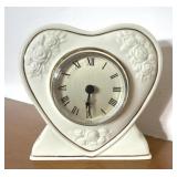 Lenox Heart-Shaped Ceramic Clock