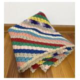 Crocheted Striped Throw Blanket