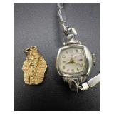 Vintage MMA Egyptian Pharaoh Pendant & Helbros