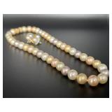 Majorica Simulated Pearl Necklace & Two pair of