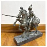 Medieval Knight on Horseback Statue