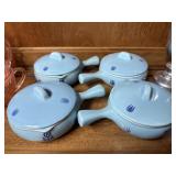 Cronin Blue Tulip Ceramic Covered Mini Casseroles
