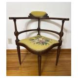 Antique Corner Needlepoint Chair