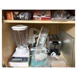 Kitchen Cabinet Lot w/ Blender & Toaster