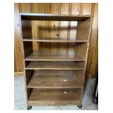 Rolling Wood Media Shelf