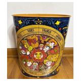 Retro Zodiac Metal Wastebasket