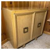Mid-Century Blonde Wood Cabinet