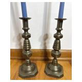Coronation 1911 Brass Candlestick Pair
