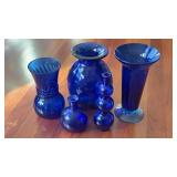 Cobalt Blue Vases Set of 5