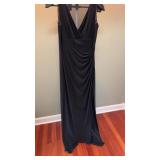 Black full length evening gown, approximate size