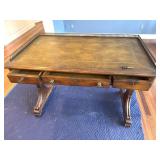 Leather Top Writing Desk with Gallery Rail