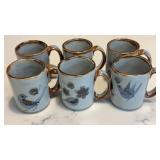 Tonala Mexico Pottery Ceramic Mugs Set of 6