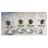 Vintage Bitburger Signed Beer Glasses Set of 4