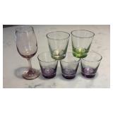 Green/Purple Glasses - 6 pcs