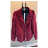 Menï¿½s burgundy, velour, sportcoat  XXL