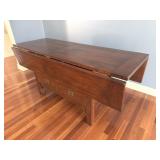 Antique Drop-Leaf Harvest Table Solid Wood