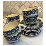 Boleslawiec Polish Pottery Cups & Saucers