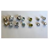 Collection of stud earrings, some missing bags