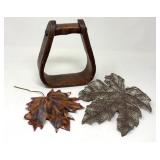 Antique Stirrup, Copper Leaf & Other Decor