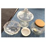 Clear Glass Apothecary, Lancaster Dish & Other