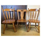Wood Dining Chairs Set Of Three