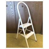 White Metal Folding Step Stool