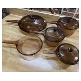 Visions Amber Glass Cookware Set