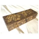 Antique 1909 Etched Wooden Gift Box