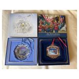 White House Christmas Ornaments Pair