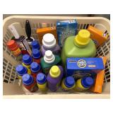 Laundry Detergent & Supplies Lot In Basket