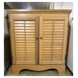 Wood Louvered Door Cabinet
