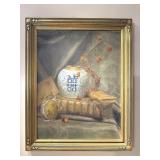 Framed Oil Painting With Vase