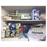 Mixed Household Closet Lot On Top Shelf