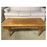 Maple Wood Coffee Table With Turned Legs