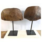 Handcarved Wood Tribal Sculpture Pair