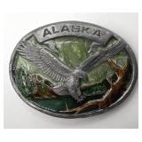 Pewter Enameled Alaska Belt Buckle