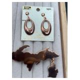 Solid Copper clip earrings & Michigan UP pin