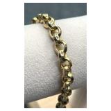 Roll Chain Bracelet 585 Italy 7". 16.1g