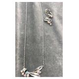 SS necklace & clip on earring set. Clasp need to