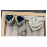 Lenox Heart/ Pin, Heart clip on earrings &