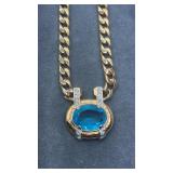 Monet Blue Topaz Necklace. 14"