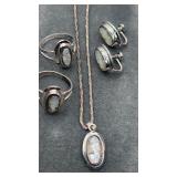 Sarah Coventry SS Necklace, Earring & Ring Set