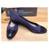 Salvatore Ferragamo Purple Suede Wedges size 9