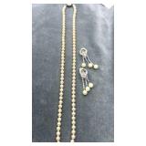 Ciner Rhinestone Pearl Drop Clip on Earrings & SS