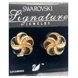 Swarovski crystal clip on earrings